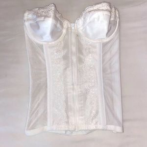 White corset zip up top